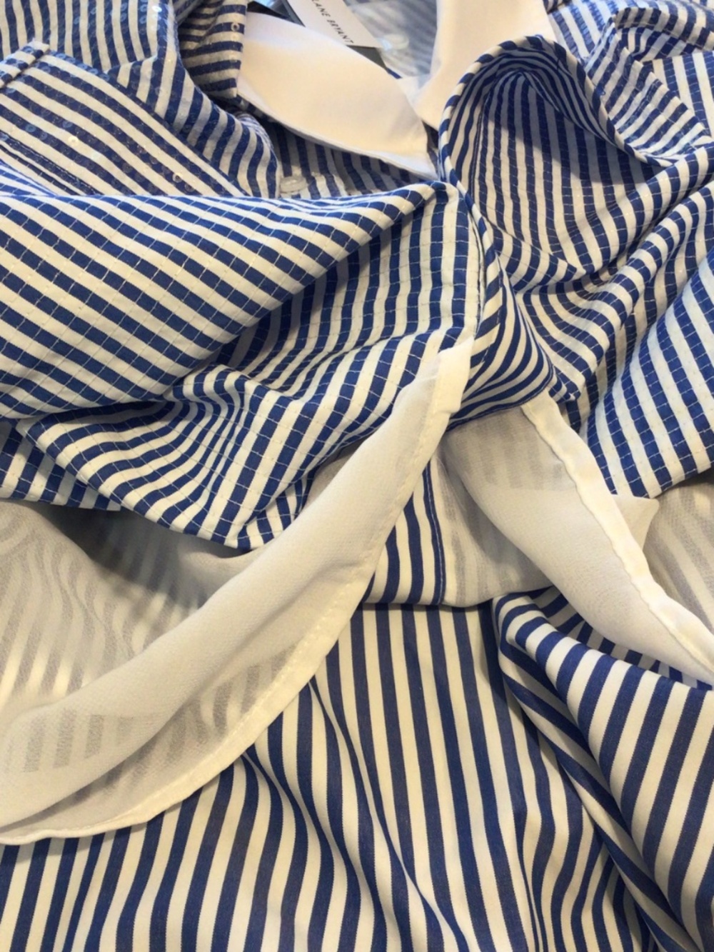 Lane Bryant Stripe Sequin Button Down Shirt 22/24 Contrast Cuff Holiday Party - Picture 9 of 14